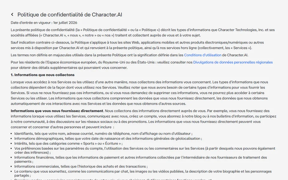 character-ai-donnees-personnelles