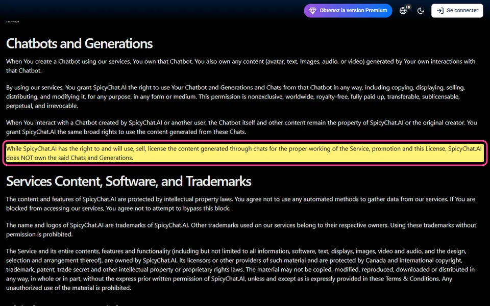 spicychat-conditions-utilisation